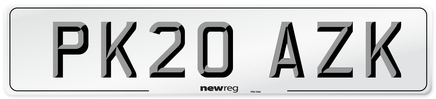 PK20 AZK Number Plate from New Reg